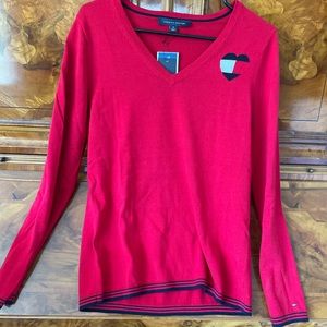 Tommy Hilfiger V-Neck Heart Sweater